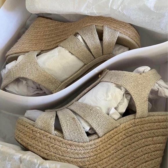 MK Berkeley Canvas Wedge Sandals - Picture 10 of 10